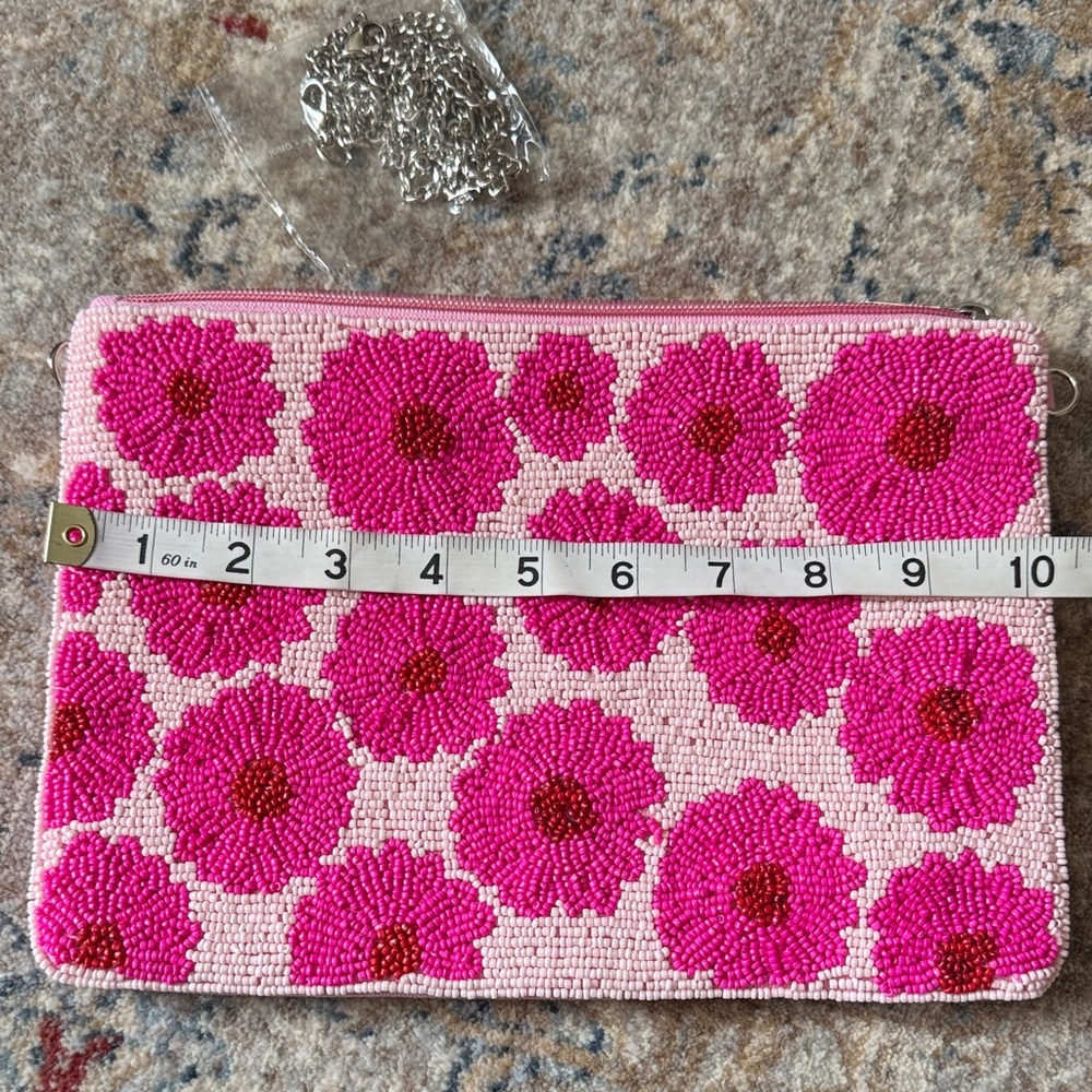 Floral Pink Beaded Clutch - Picture 6 of 8